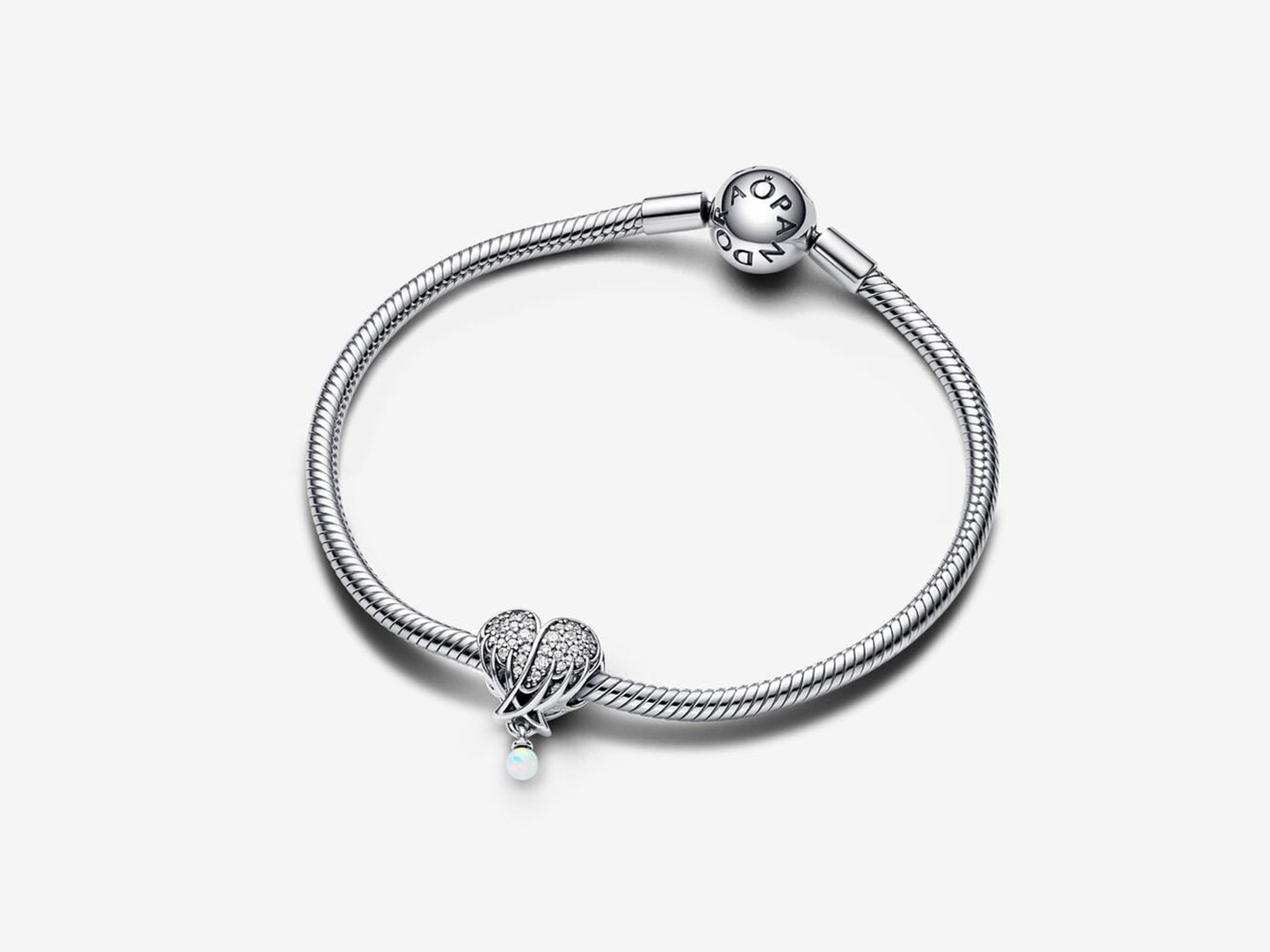Sparkling Angel Wings & Heart Charm
