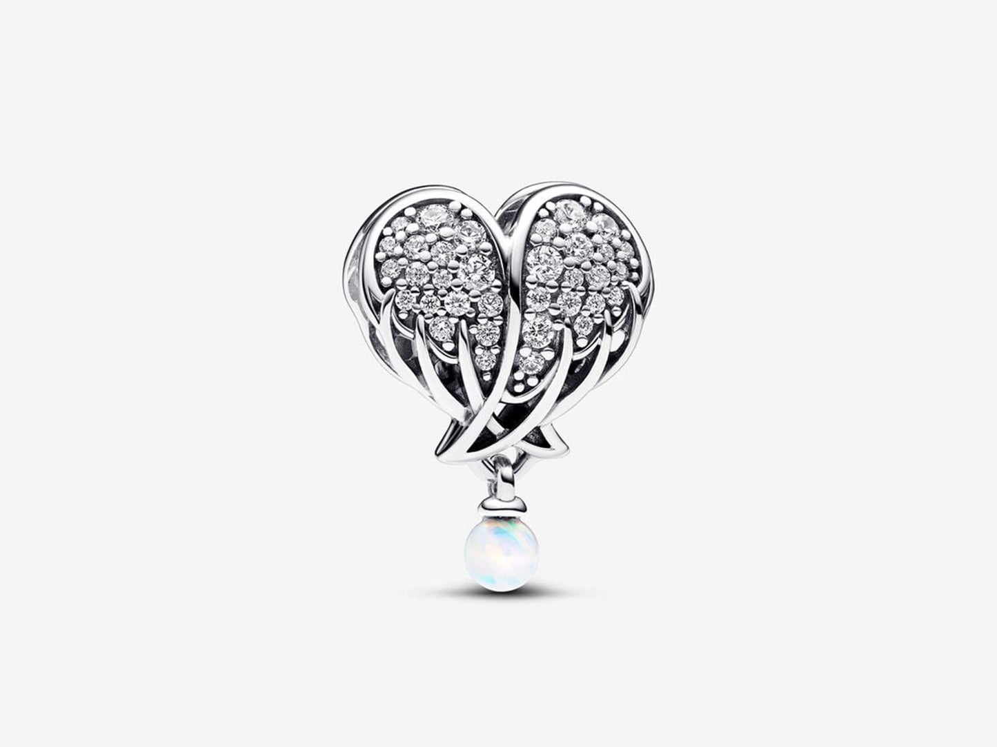 Sparkling Angel Wings & Heart Charm