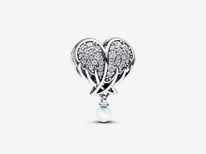 Sparkling Angel Wings & Heart Charm