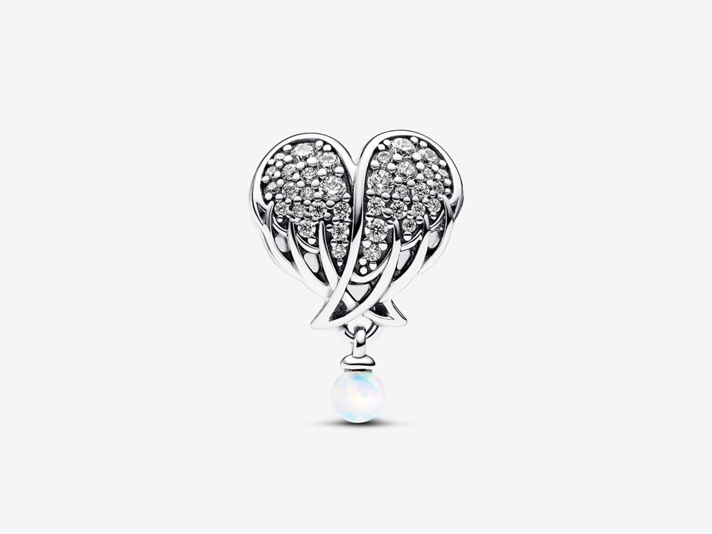 Sparkling Angel Wings & Heart Charm