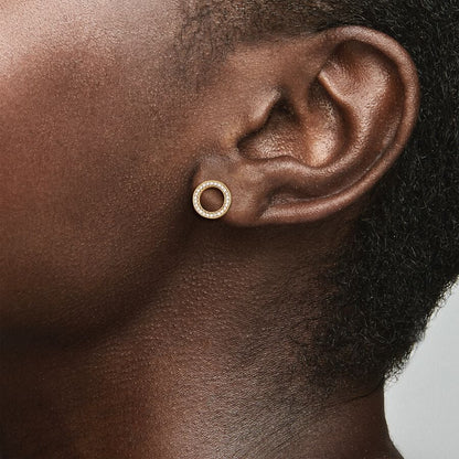 Sparkling Circle Stud Earrings