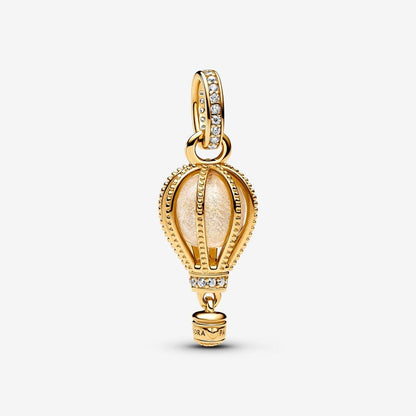 Gold Hot Air Balloon Charm