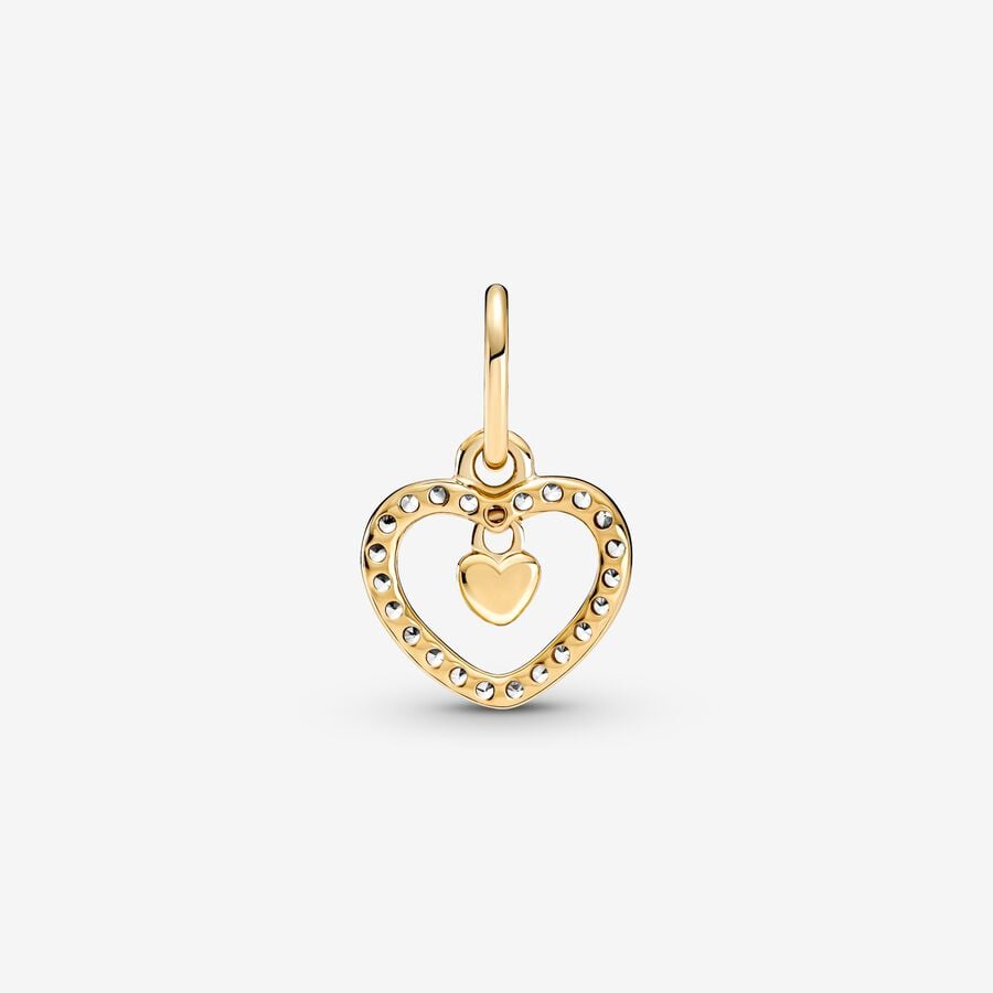 Sparkling Double Heart Dangle Charm