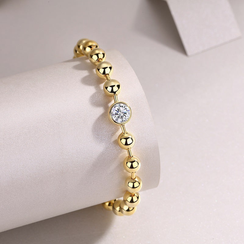 Sparkling Geometric Bracelet with Moissanite