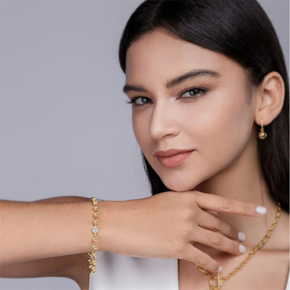 Sparkling Geometric Bracelet with Moissanite