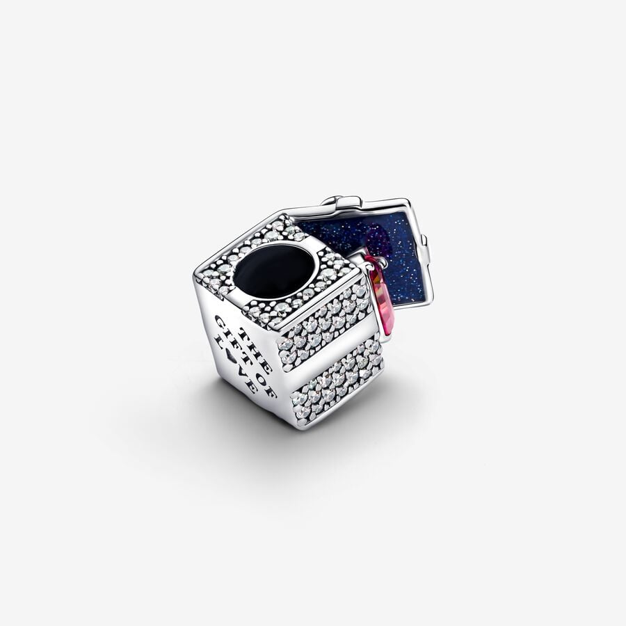 Holiday Gift Box Silver Charm