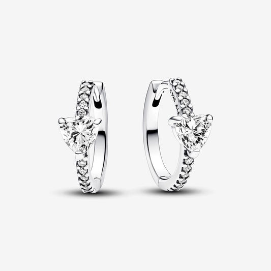 Sparkling Heart Hoop Earrings