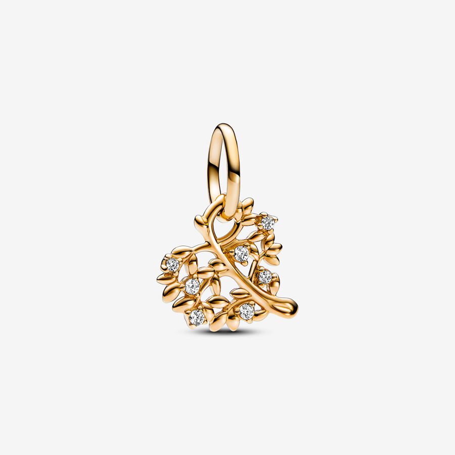 Sparkling Heart & Family Tree Dangle Charm