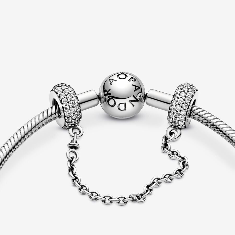 Sparkling Pavé Safety Chain Charm