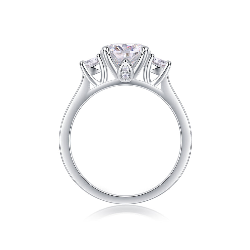 Sparkling Round Moissanite Ring in Sterling Silver