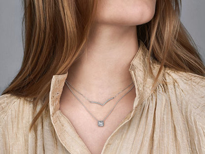Square Sparkle Halo Necklace