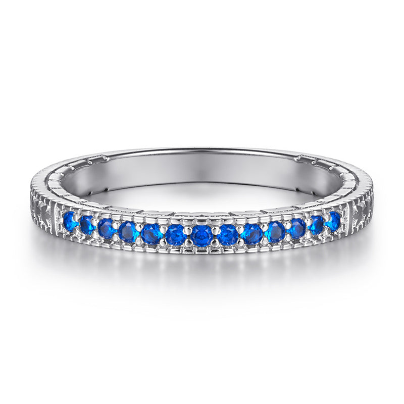 Square Zircon Stackable Ring Set - 925 Sterling Silver Geometric Two-Piece Wedding Band for Women