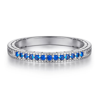 Square Zircon Stackable Ring Set - 925 Sterling Silver Geometric Two-Piece Wedding Band for Women