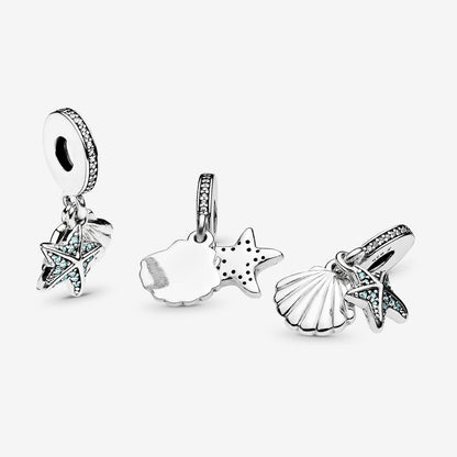 Starfish and Sea Shell Dangle Charm