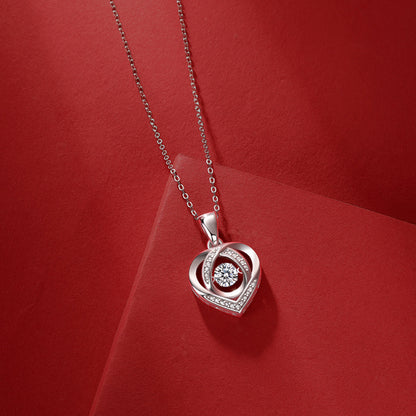 Striking Geometric Heart Necklace for Her