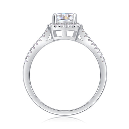 Stunning Square Moissanite Ring in 925 Silver