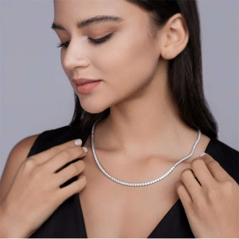 Stunning Tennis Chain Necklace Featuring Moissanite Stones