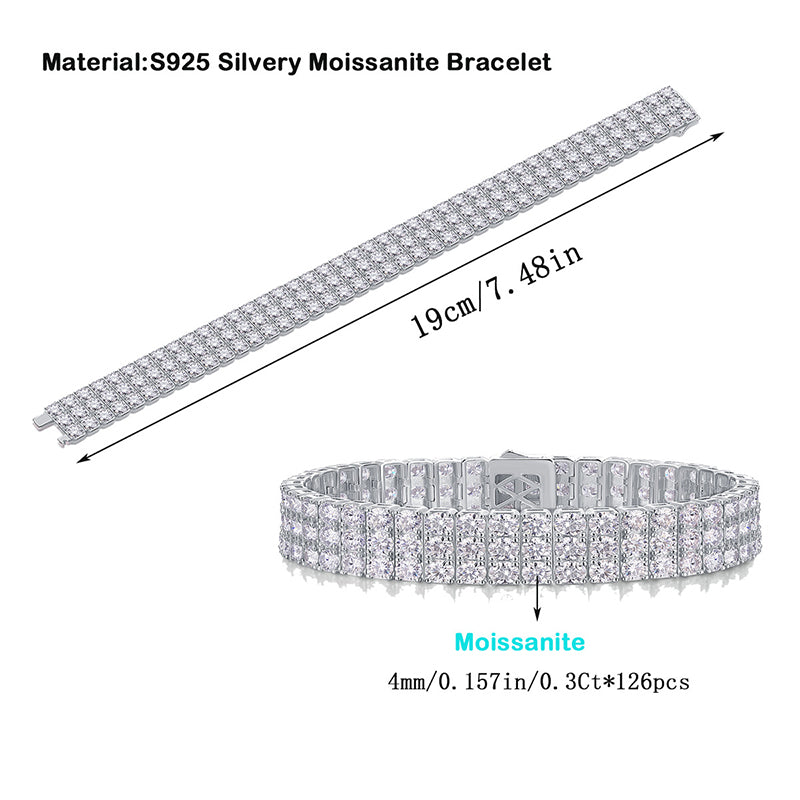 Stylish Women's Moissanite Bracelet with Geometric Design