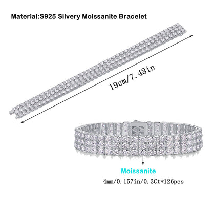 Stylish Women's Moissanite Bracelet with Geometric Design
