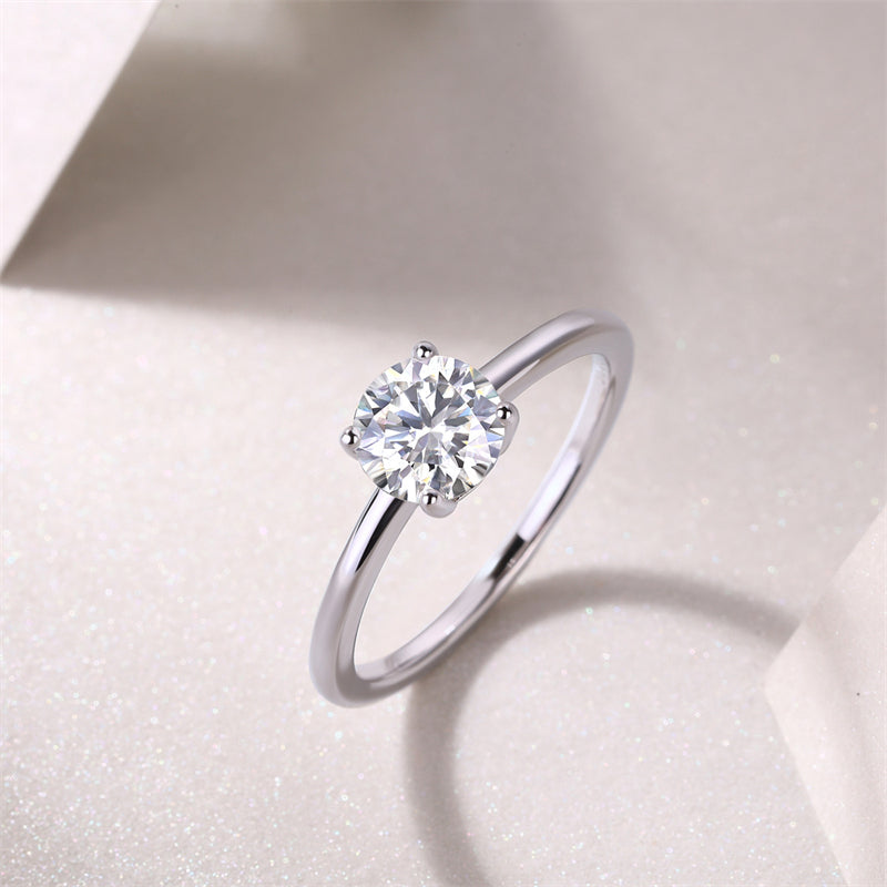 Stylish 1ct Geometric Moissanite Ring for Office Wear
