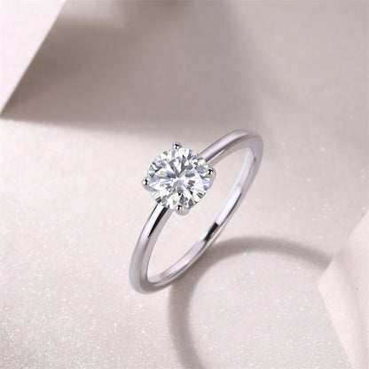 Stylish 1ct Geometric Moissanite Ring for Office Wear