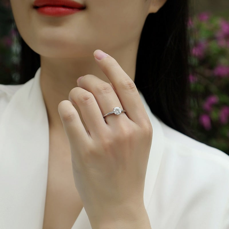 Stylish 1ct Geometric Moissanite Ring for Office Wear