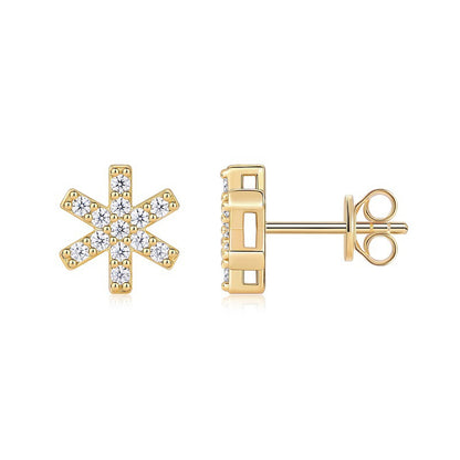 Stylish 925 Silver Moissanite Earrings with Geometric Accents