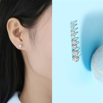 Stylish 925 Silver Moissanite Earrings with Geometric Accents