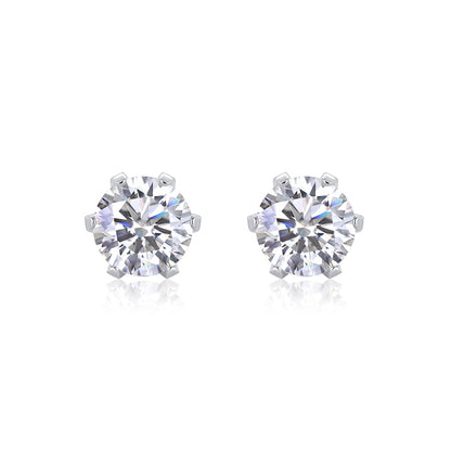 Stylish 925 Silver Moissanite Earrings with Geometric Accents