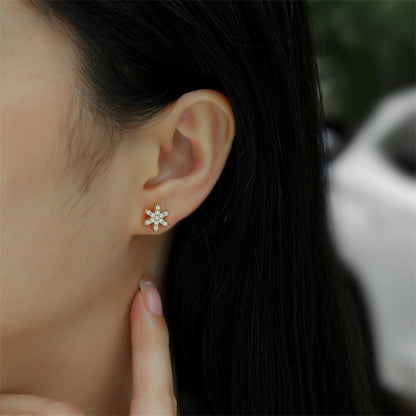 Stylish 925 Silver Moissanite Earrings with Geometric Accents