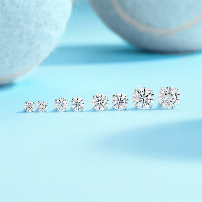 Stylish 925 Silver Moissanite Earrings with Geometric Accents