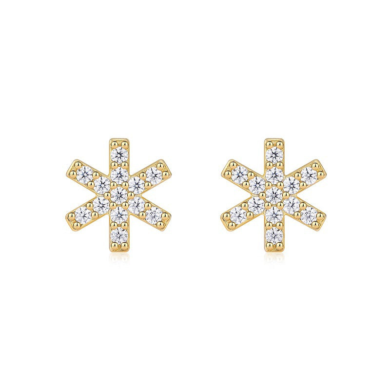 Stylish 925 Silver Moissanite Earrings with Geometric Accents