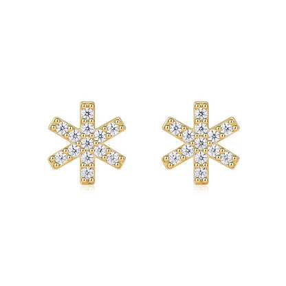 Stylish 925 Silver Moissanite Earrings with Geometric Accents
