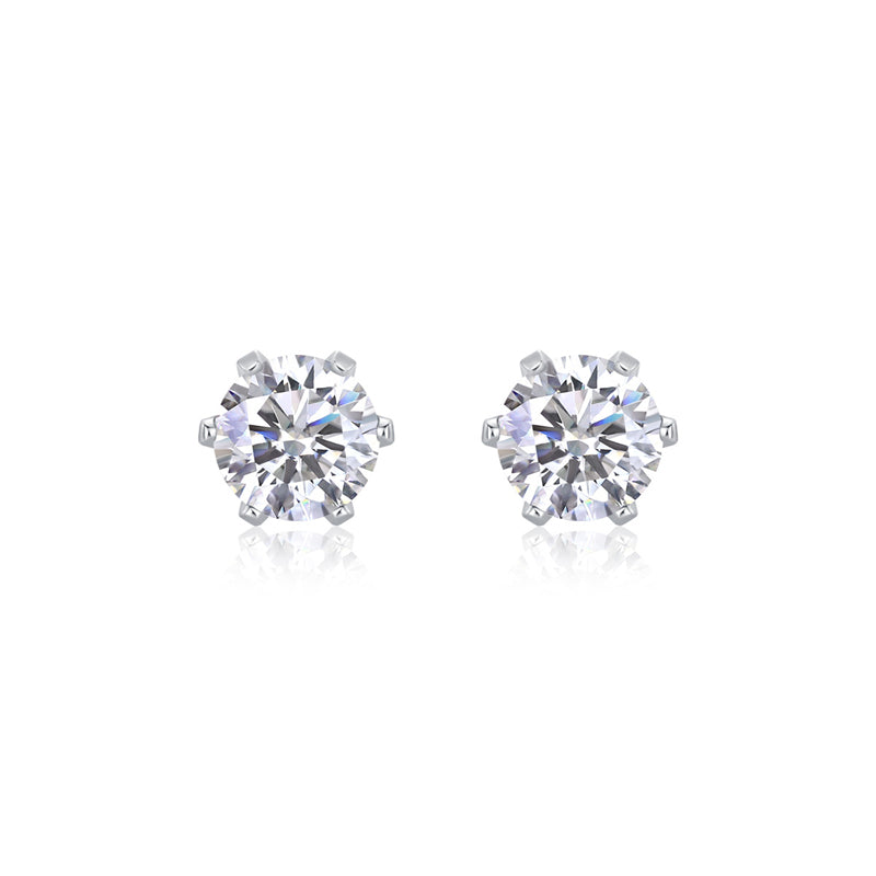 Stylish 925 Silver Moissanite Earrings with Geometric Accents