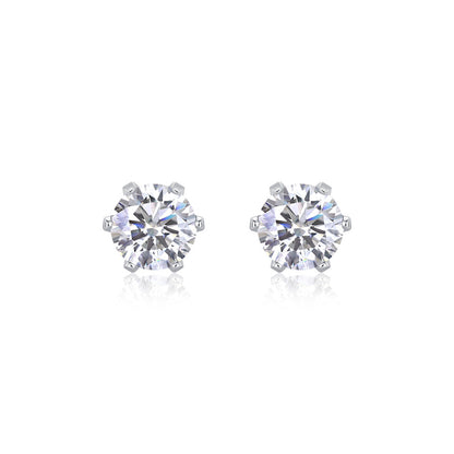 Stylish 925 Silver Moissanite Earrings with Geometric Accents