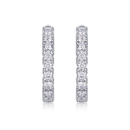 Stylish 925 Silver Moissanite Geometric Earrings