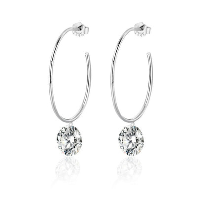 Stylish 925 Silver Moissanite Geometric Earrings