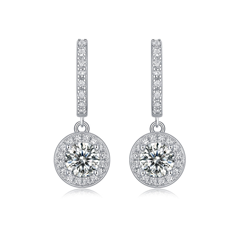 Stylish 925 Silver Moissanite Stud Earrings