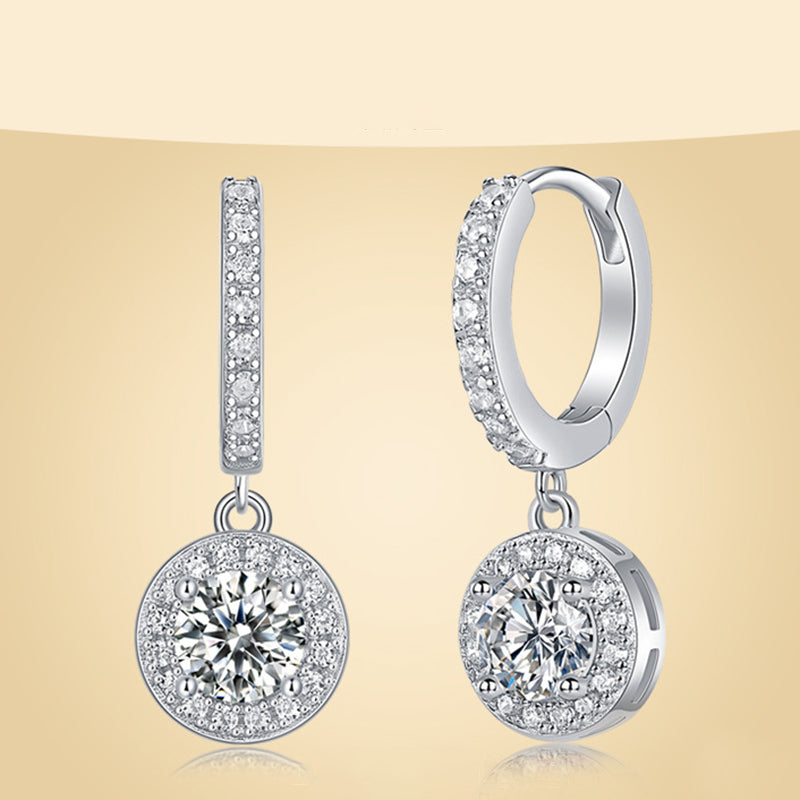 Stylish 925 Silver Moissanite Stud Earrings