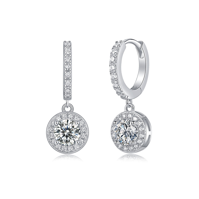 Stylish 925 Silver Moissanite Stud Earrings