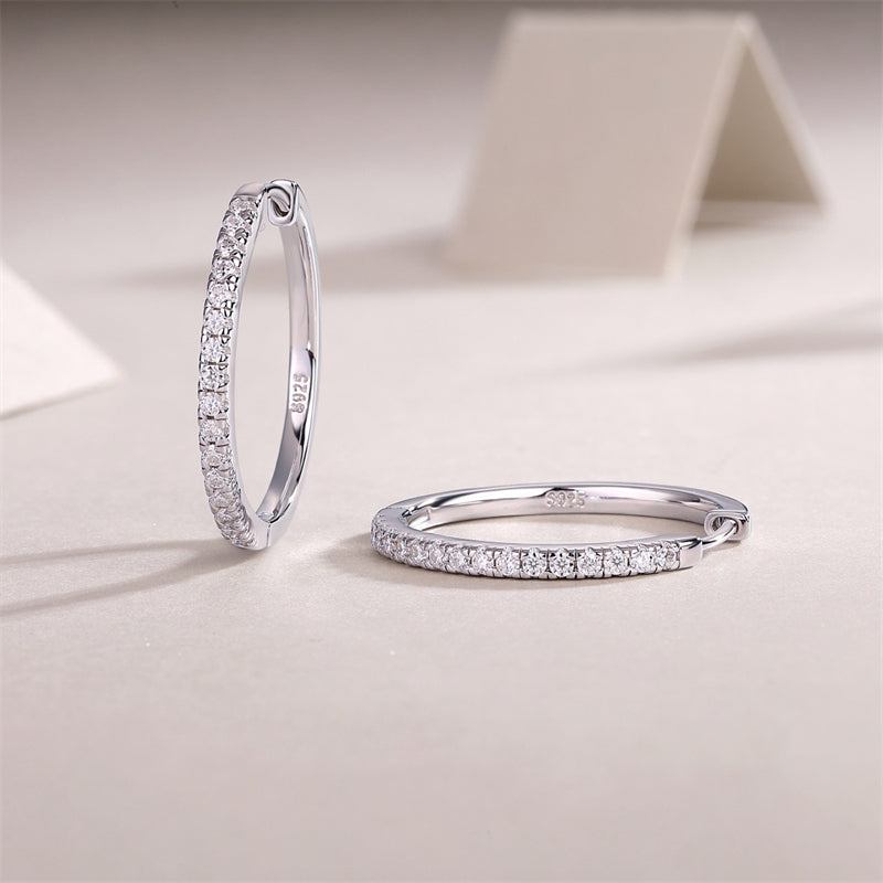 Stylish 925 Silver Moissanite Stud Earrings