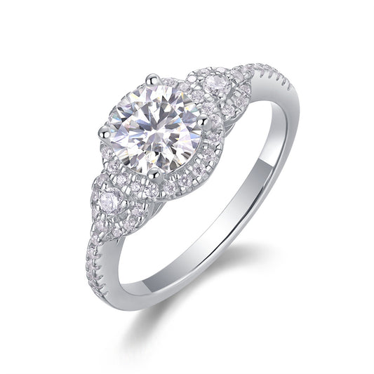 Stylish 925 Silver Ring with 1 Carat Moissanite