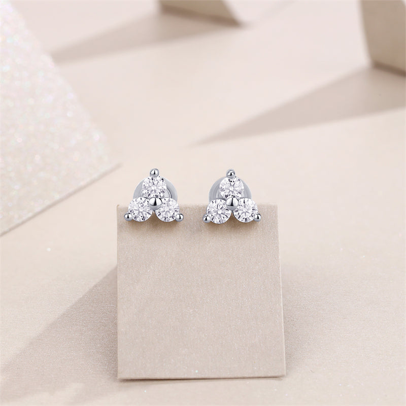 Stylish Flower Diamond Stud Earrings