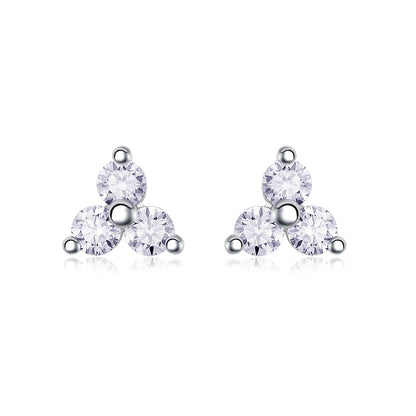 Stylish Flower Diamond Stud Earrings