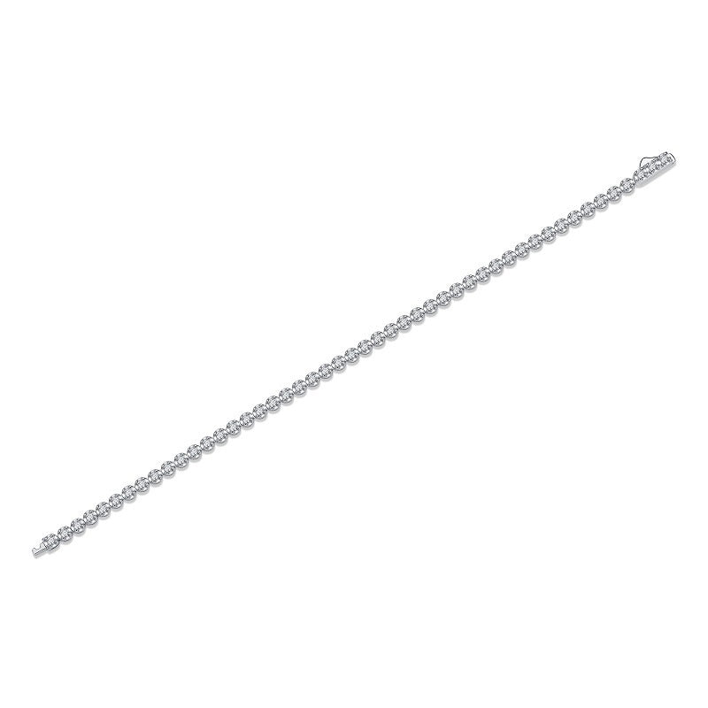 Stylish Round Moissanite Bracelet 925 Silver Ideal for Office Wear