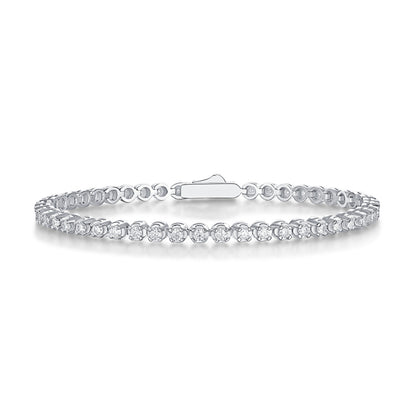 Stylish Round Moissanite Bracelet 925 Silver Ideal for Office Wear