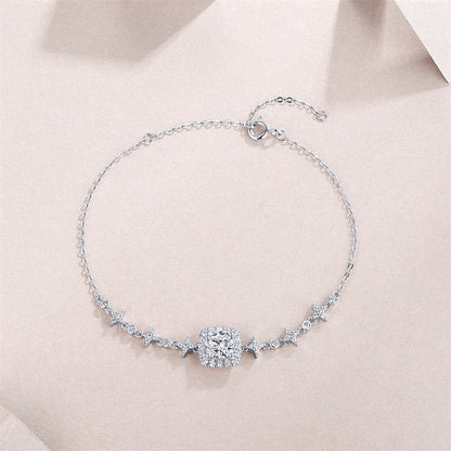Stylish Women's Moissanite Bracelet with Geometric Design