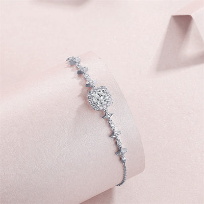 Stylish Women's Moissanite Bracelet with Geometric Design