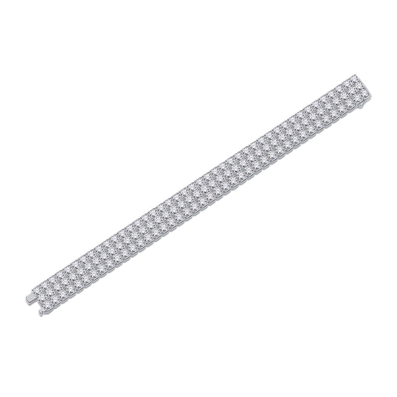 Stylish Women's Moissanite Bracelet with Geometric Design