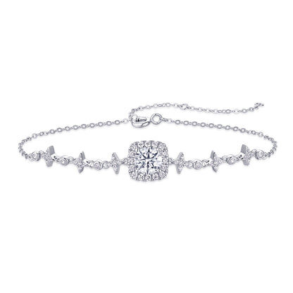 Stylish Women's Moissanite Bracelet with Geometric Design